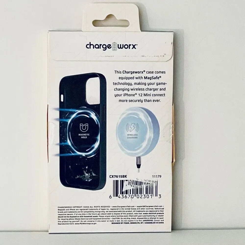 NWT New in Box  charge worx iphone 12 mini Black case with magsafe technology